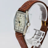 1929 Illinois Ensign Art Deco Watch 15 Jewels Grade 903 Sub-second 14K White GF