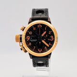 U-Boat Flightdeck 43 Chronograph Automatic Watch U-7750/43 Date 43mm - 18K Gold Bezell - B&P