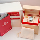 Omega Ladies Seamaster Aqua Terra Ice Blue & Diamond Dial 220.10.28.60.53001 Box & Papers