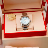 Omega Ladies Seamaster Aqua Terra Ice Blue & Diamond Dial 220.10.28.60.53001 Box & Papers