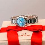 Omega Ladies Seamaster Aqua Terra Ice Blue & Diamond Dial 220.10.28.60.53001 Box & Papers