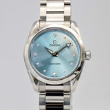 Omega Ladies Seamaster Aqua Terra Ice Blue & Diamond Dial 220.10.28.60.53001 Box & Papers