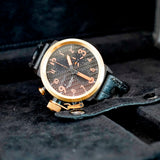 U-Boat Flightdeck 43 Chronograph Automatic Watch U-7750/43 Date 43mm - 18K Gold Bezell - B&P