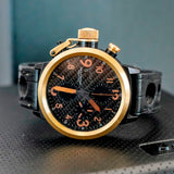 U-Boat Flightdeck 43 Chronograph Automatic Watch U-7750/43 Date 43mm - 18K Gold Bezell - B&P