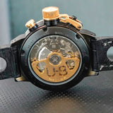U-Boat Flightdeck 43 Chronograph Automatic Watch U-7750/43 Date 43mm - 18K Gold Bezell - B&P