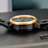 U-Boat Flightdeck 43 Chronograph Automatic Watch U-7750/43 Date 43mm - 18K Gold Bezell - B&P