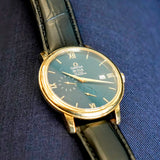 Omega De Ville Prestige Co-Axial Chronometer Watch 18K Gold 39.5mm Date - Ref. 424.53.40.21.03.001