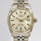 1963 Rolex Datejust 36 Watch 1601 Oyster Perpetual White Gold Bezel & S.S. Case and Jubilee Bracelet