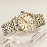 1963 Rolex Datejust 36 Watch 1601 Oyster Perpetual White Gold Bezel & S.S. Case and Jubilee Bracelet