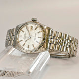 1963 Rolex Datejust 36 Watch 1601 Oyster Perpetual White Gold Bezel & S.S. Case and Jubilee Bracelet