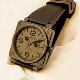 Bell & Ross BR 01-96 Commando Automatic Watch Date 46mm Black PVD Steel Limited Edition - BR 01-96-S - 2 Extra straps + tools