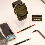 Bell & Ross BR 01-96 Commando Automatic Watch Date 46mm Black PVD Steel Limited Edition - BR 01-96-S - 2 Extra straps + tools