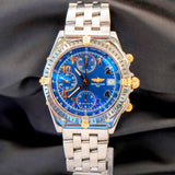 Breitling Chronomat Automatic Chronograph Watch B13050.1 40mm Blue Dial S.S.