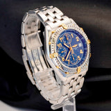 Breitling Chronomat Automatic Chronograph Watch B13050.1 40mm Blue Dial S.S.