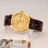 1974 Rolex Oyster Perpetual Date Watch 1503 34mm 14K Yellow Gold Fluted Bezel