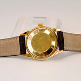 1974 Rolex Oyster Perpetual Date Watch 1503 34mm 14K Yellow Gold Fluted Bezel