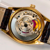 1974 Rolex Oyster Perpetual Date Watch 1503 34mm 14K Yellow Gold Fluted Bezel