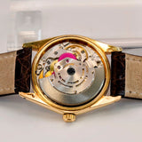 1974 Rolex Oyster Perpetual Date Watch 1503 34mm 14K Yellow Gold Fluted Bezel