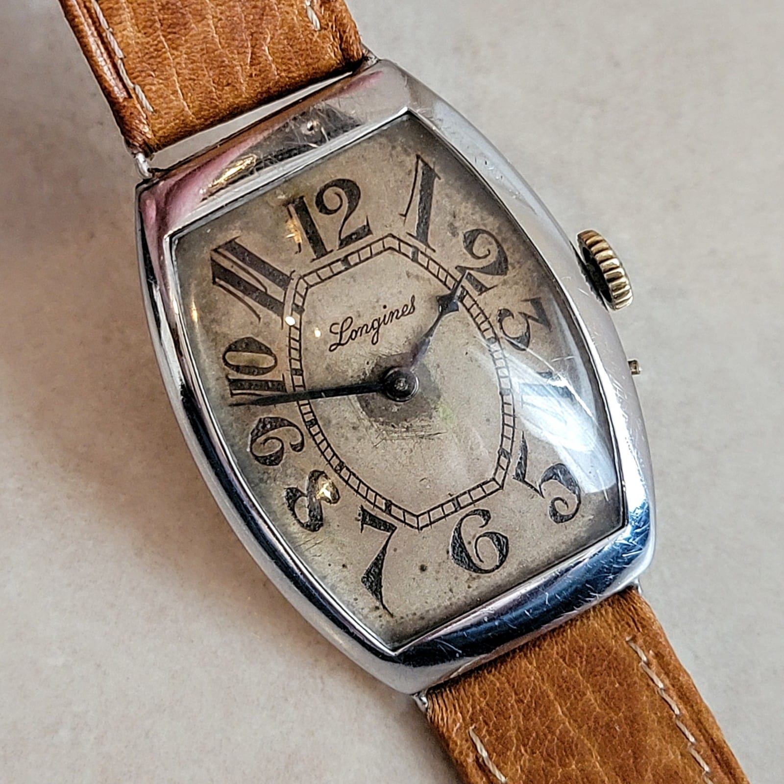1904 LONGINES Mechanical Wristwatch 1342 Push Button Set Wire