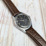 1954 Omega Automatic Watch Cal. 490 17 Jewels Wristwatch 34mm S.S. Black Dial