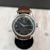1954 Omega Automatic Watch Cal. 490 17 Jewels Wristwatch 34mm S.S. Black Dial