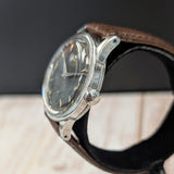 1954 Omega Automatic Watch Cal. 490 17 Jewels Wristwatch 34mm S.S. Black Dial