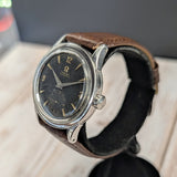 1954 Omega Automatic Watch Cal. 490 17 Jewels Wristwatch 34mm S.S. Black Dial