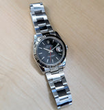 2004 Rolex Datejust Turn-O-Graph Watch 36 116264 Black Dial Oyster Bracelet - Cal. 3135