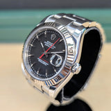 2004 Rolex Datejust Turn-O-Graph Watch 36 116264 Black Dial Oyster Bracelet - Cal. 3135