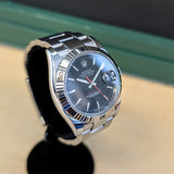 2004 Rolex Datejust Turn-O-Graph Watch 36 116264 Black Dial Oyster Bracelet - Cal. 3135
