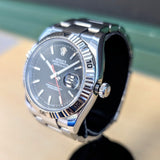 2004 Rolex Datejust Turn-O-Graph Watch 36 116264 Black Dial Oyster Bracelet - Cal. 3135