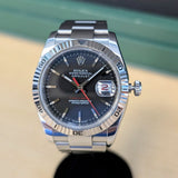 2004 Rolex Datejust Turn-O-Graph Watch 36 116264 Black Dial Oyster Bracelet - Cal. 3135