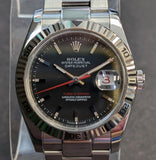 2004 Rolex Datejust Turn-O-Graph Watch 36 116264 Black Dial Oyster Bracelet - Cal. 3135