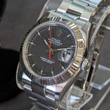 2004 Rolex Datejust Turn-O-Graph Watch 36 116264 Black Dial Oyster Bracelet - Cal. 3135
