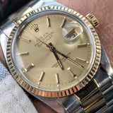1985 Rolex Datejust 36 Watch 16013 ALL Two-Tone Factory Oyster Bracelet - Service Box & Papers!