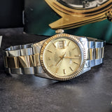 1985 Rolex Datejust 36 Watch 16013 ALL Two-Tone Factory Oyster Bracelet - Service Box & Papers!