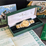 1985 Rolex Datejust 36 Watch 16013 ALL Two-Tone Factory Oyster Bracelet - Service Box & Papers!