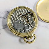1934 Elgin B.W. Raymond Pocket Watch Railroad Grade 506 Lever Set 21 Jewels 16s Openface 10K G.F. Up Down Indicator