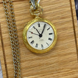 Vintage Elgin Alarm Pocket Watch 17 Jewels Swiss Roman Numerals 978 - With Chain
