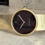 1974 Audemars Piguet 18K Gold Dress Watch Black Dial & Diamond-Set Hands Cal. 2003/1 Ultra Thin