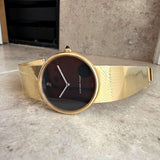 1974 Audemars Piguet 18K Gold Dress Watch Black Dial & Diamond-Set Hands Cal. 2003/1 Ultra Thin
