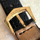 Circa 1960 Patek Philippe Calatrava 18K Gold Watch Ref. 3410 Cal. 27-AM400 35mm Amagnetic - Original Box, Strap & Buckle