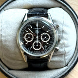 Tag Heuer Carrera Chronograph Watch CV2113-0 Date 39mm S.S. Black Dial - Original Strap IN BOX!