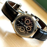 Tag Heuer Carrera Chronograph Watch CV2113-0 Date 39mm S.S. Black Dial - Original Strap IN BOX!