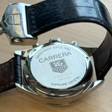 Tag Heuer Carrera Chronograph Watch CV2113-0 Date 39mm S.S. Black Dial - Original Strap IN BOX!