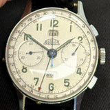 Vintage Angelus Chronodato Triple-Calendar Chronograph Watch 37mm S.S Wristwatch