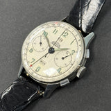 Vintage Angelus Chronodato Triple-Calendar Chronograph Watch 37mm S.S Wristwatch