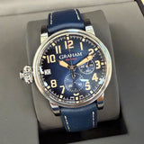 Graham Fortress Monopusher Chronograph Automatic Limited Edition Watch 2FOAS.U01A Blue Date 47mm 2-Box & Papers