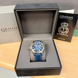 Graham Fortress Monopusher Chronograph Automatic Limited Edition Watch 2FOAS.U01A Blue Date 47mm 2-Box & Papers