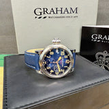 Graham Fortress Monopusher Chronograph Automatic Limited Edition Watch 2FOAS.U01A Blue Date 47mm 2-Box & Papers